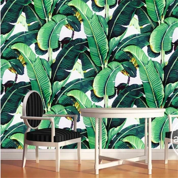 Beibehang Vlastné 3d tapeta Európskej retro ručne maľované rain forest plant Banán Leaf Pastoračnej Stenu Pozadia abstraktných de parede
