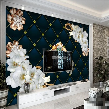 Beibehang Vlastné foto tapety na stenu nástenné maľby nástenné samolepky high-end luxusný 3D stereo šperky kvety mäkká taška abstraktných de parede