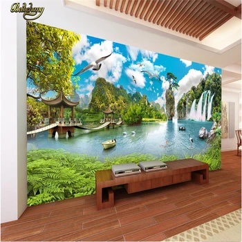 Beibehang Vlastné foto tapety veľké nástenné samolepky na stenu krajiny vodopád krajiny 3D TV pozadie stenu abstraktných de parede