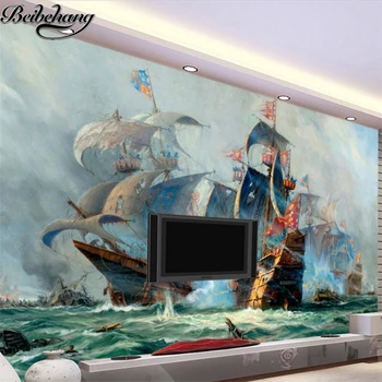 Beibehang Vlastné Tapety 3d Stereo Foto Wall paper Nástenné Maľby Olej Plachtenie Morských TV Pozadie, tapety na steny, 3 d