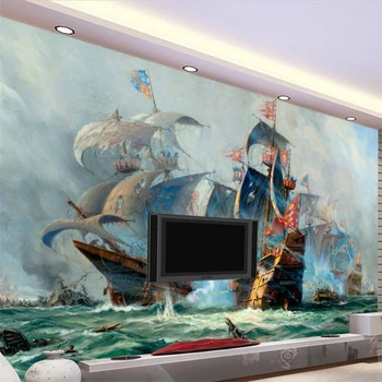 Beibehang Vlastné Tapety 3d Stereo Foto Wall paper Nástenné Maľby Olej Plachtenie Morských TV Pozadie, tapety na steny, 3 d