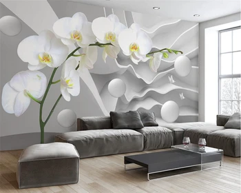 Beibehang Vlastné veľký priestor motýľ orchidea loptu foto tapety 3D obývacia izba, spálňa, TV joj, tapety, maľby