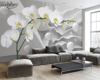 Beibehang Vlastné veľký priestor motýľ orchidea loptu foto tapety 3D obývacia izba, spálňa, TV joj, tapety, maľby