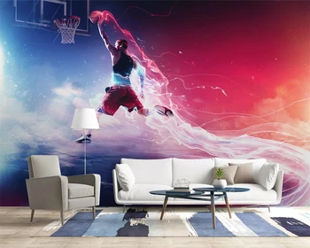 Beibehang Vlastnú Tapetu nástenná maľba v Pohode Basketbal Slam Dunk Gauč TV Pozadí Obývacia Izba, Spálňa Pozadí nástenné Maľby, 3d tapety