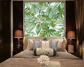 Beibehang Vlastnú tapetu retro tropických dažďových lesov palm banán leaf obývacia izba, spálňa, TV, gauč pozadí steny 3d tapety