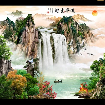 Beibehang Vlastnú Tapetu trojrozmerné Fotografie nástenná maľba 3D Vodopád krajinomaľbou, TV joj, Steny Vody 3d tapety