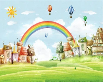 Beibehang Vlastnú Tapetu Štýle Stredomoria Cartoon TV Pozadie detská Izba Rainbow Pozadí nástennú maľbu, tapety na steny, 3 d