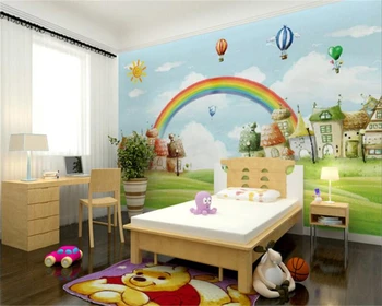 Beibehang Vlastnú Tapetu Štýle Stredomoria Cartoon TV Pozadie detská Izba Rainbow Pozadí nástennú maľbu, tapety na steny, 3 d