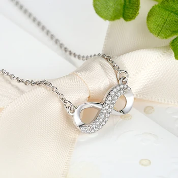 BELAWANG Infinity Navždy Milovať Cubic Zirconia Výročie Sľub, Náušnice, Náramok a Náhrdelník 925 Sterling Silver Šperky Set