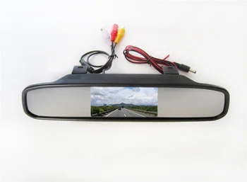 Bezdrôtová Farebná CCD Čip Auto Čip, Spätné Kamery pre HYUNDAI I30 GENESIS COUPE Tiburon KIA SOUL+4.3 Palcový spätnom Zrkadle Monitor