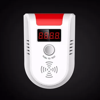Bezdrôtový Digitálny LED Displej Horľavých Plynov Detektor Nezávislé Červená LED dióda Blikne Pre GSM PSTN Domov Bezpečnostný Alarm Systém