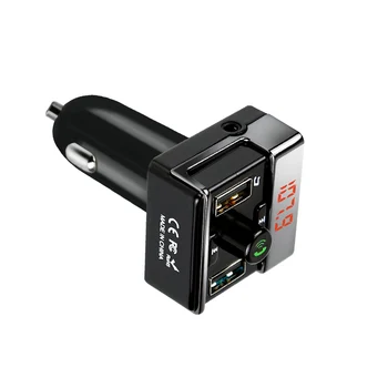 Bezdrôtový FM vysielač Handsfree Bluetooth Súprava Auto MP3 Prehrávač, Aux 3,5 mm Audio Výstup, 2-USB Nabíjanie Podpora TF Kariet USB Flash