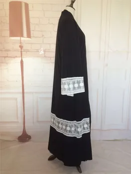 Bežné Moslimských Čipky Maxi Šaty Otvoriť Abaya Cardigan Dlhé Šaty, Šaty Tunika Kimono Jubah Blízkom Východe Ramadánu Arabských Islamské Oblečenie