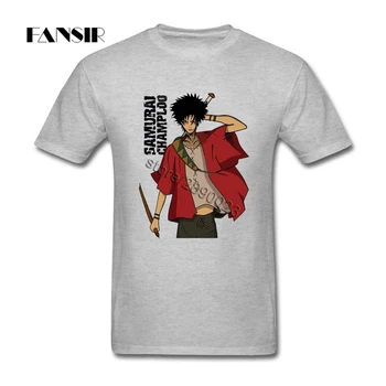 Bežné Samurai Champloo Anime T Shirt Homme Krátky Rukáv Organickej Bavlny Mužov Tričko Topy Tee Plus Veľkosť