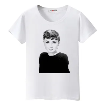 BGtomato 2018 módne Letné Audrey Hepburn krásne ženy košele Ženy Tlač Originality O-Krku Krátky Rukáv T-shirt Topy