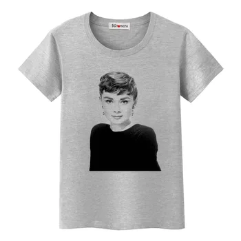 BGtomato 2018 módne Letné Audrey Hepburn krásne ženy košele Ženy Tlač Originality O-Krku Krátky Rukáv T-shirt Topy