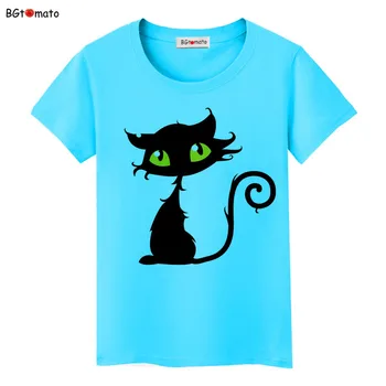 BGtomato Hot predaj letné naughty black cat 3D T-shirt ženy krásne kreslené tričká kvalitné pôvodnej značky tees bežné topy