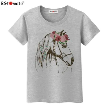 BGtomato Nový príchod Krásne kôň tričko ležérny top tees cool tričko ženy úplne nové oblečenie, módne t-shirt plus veľkosť