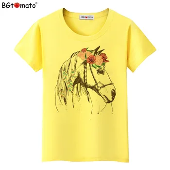 BGtomato Nový príchod Krásne kôň tričko ležérny top tees cool tričko ženy úplne nové oblečenie, módne t-shirt plus veľkosť