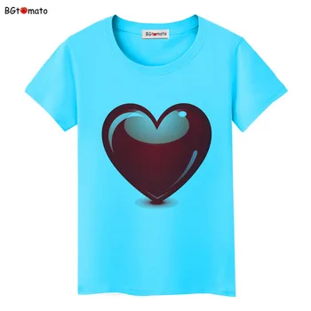 BGtomato Veľké červené srdce 3D T-shirt ženy Pôvodnej značky kvalitné tričko Štyroch farbách Krátky rukáv o-krku pohode topy
