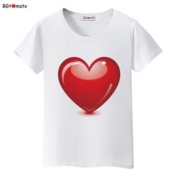 BGtomato Veľké červené srdce 3D T-shirt ženy Pôvodnej značky kvalitné tričko Štyroch farbách Krátky rukáv o-krku pohode topy