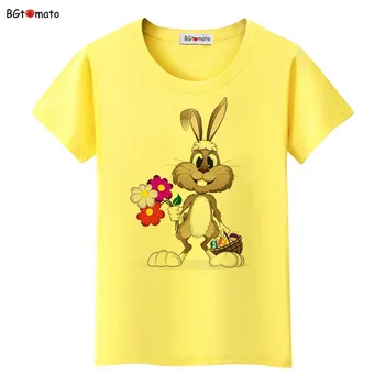 BGtomato ženy cartoon králik krásne letné tričko roztomilý krásne nové módne košele Značky kvalitné mäkké košele