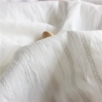 Biele Plátno Bavlnené Žakárové Tkaniny Pastoračnej Malé Čerstvé Tričko Tkaniny Sukne Nosiť