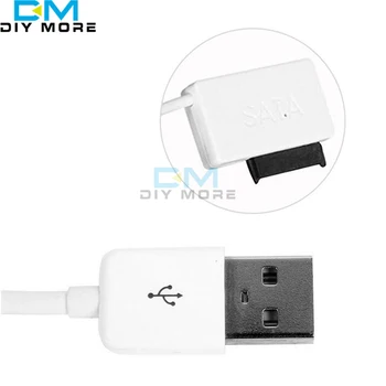 Biely USB 2.0 Mini SATA 7+6 13Pin Adaptér Converter Kábel pre Notebook, CD/DVD ROM Tenká Jednotky