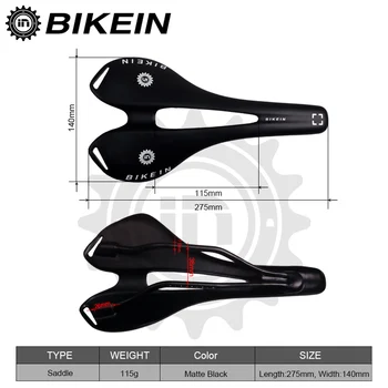 BIKEIN - Ultra Ľahký Cestný Bicykel Horský Bicykel Sedlo Plný UD Carbon Matná 115g Cyklistické MTB Sedáku 275*140mm Pre Pánske