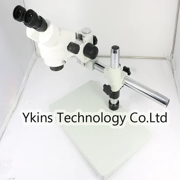 Binokulárne stereo mikroskop Priemyselný mikroskopom 7-45X Kontinuálne Zväčšením +Veľký boom univerzálny kovový stojan+Led krúžkom
