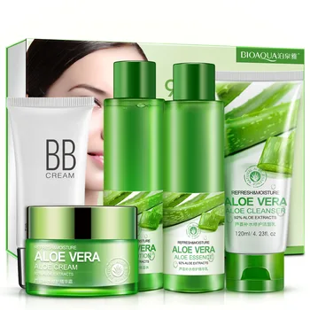 BIOAQUA Aloe Vera, Starostlivosť o Krásu Bielenie Pokožky Oprava, Hydratačné , Čistiace Pórov Proti Akné Skin Care Set