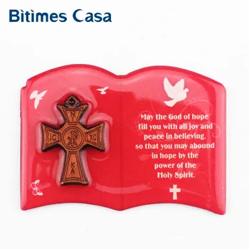Bitimes 3 Ks/Veľa Candy Farby, Magnety Na Chladničku, Hnedá Kríž, Biblia Kniha Tvarované Epoxidové Magnetické Chladnička Nálepky Imanes