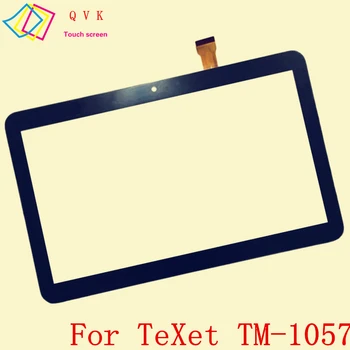 Black 10.1 palcový pre TeXet TM-1057 tablet pc kapacitný dotykový displej sklo digitalizátorom. panel