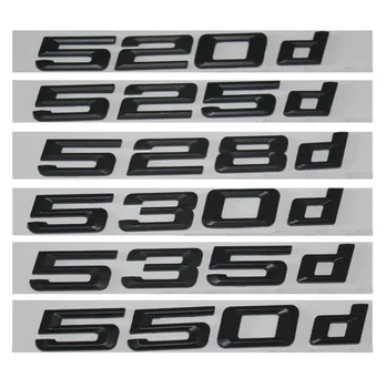 Black 520d 525d 528d 530d 535d 550d Zadné Boot Veka batožinového priestoru Písmená Odznak Znak Emblémy Odznaky pre BMW série 5 E39 E60 E61, F10, F11