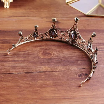 Black crown svadobné Tiaras Princezná, Kráľovná hlavový most Sprievod Barokový Korún Svadobné Vlasy, Šperky, Doplnky, svadobné vlasy, šperky