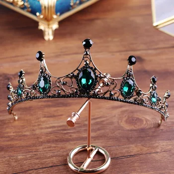 Black crown svadobné Tiaras Princezná, Kráľovná hlavový most Sprievod Barokový Korún Svadobné Vlasy, Šperky, Doplnky, svadobné vlasy, šperky