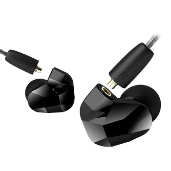 Black Moxpad X9 Dual Dynamic Vodič profesionál Vo Ear Športové Slúchadlá S Mikrofónom Pre Iphone Telefóny, MP3 Odnímateľný Kábel S Box