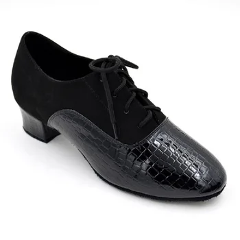 Black Nubuk S Lakovej Usne Veľkosti 4.5-13.5 Zapatos De Baile Výška Podpätku 4cm Profesionálne latinské Tanečné Topánky Mužov ML004
