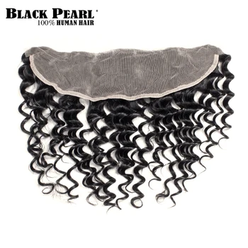 Black Pearl Pre-Farebné Brazílsky Hlboké Vlny Čipky Čelnej Uzáver s Zväzky Non Remy Vlasy, 3 Zväzky With13x4 Čipky Uzavretie