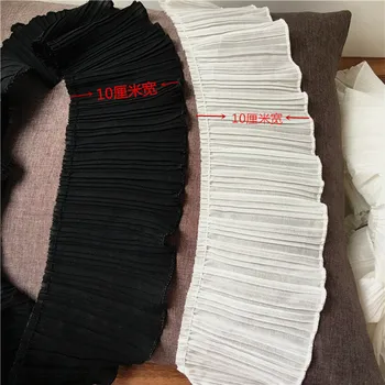Black White Šifón Čipky Textílie Svadobné Deco Násobne Čipkou Trim Odevné Doplnky, Šírka 10 cm