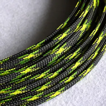 Black_UV_Yellow Pletená PET Rozšíriteľná Sleeving New Vysoká Kvalita 4 mm ~ 16 mm Nastaviteľná