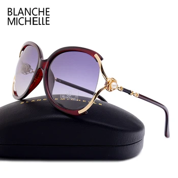 Blanche Michelle 2018 Vysokej Kvality Polarizované slnečné Okuliare Ženy UV400 Značky Dizajnér Slnečné Gradient Slnečné Okuliare oculos S Box