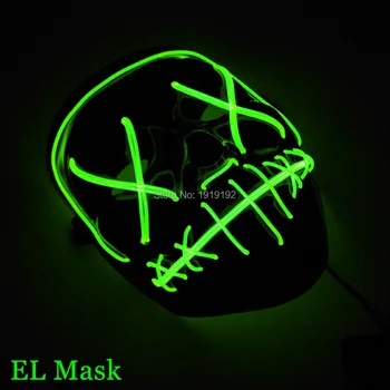 Blikajúce EL Vodiča a Halloween Masky Svietiacimi LED Neon Maska,EL Drôt Maska pre Mužov Darček Narodeniny, Party Dekorácie, doprava Zdarma