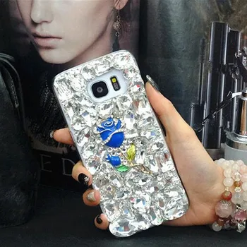 Bling Drahokamu Kryštál Diamantu Fox a Rose Mäkké Telefón puzdro Pre Samsung Galaxy Note 8 Kvet Kryt pre Samsung N3 N4 N5