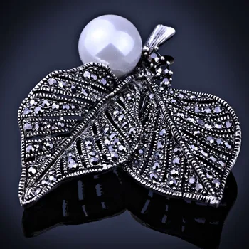 Blucome Biela Imitácia Perly Brošne Šperky, Starožitný strieborná farba vintage kvet brošňa kolíky žien strany hidžáb Príslušenstvo