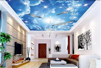 Blue sky Seagull strop 3d strop vlastné 3d nástenné stropné tv pozadie vlastné stropné nástenné maľby wallpapr 3d stereoskopické