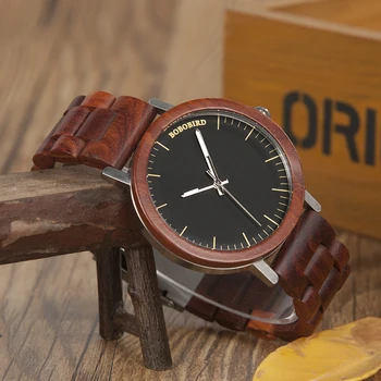 BOBO VTÁK LM16 Dreva náramkové hodinky Nový Luxusný Kapela Japan Quartz Jedinečný Dizajn Hodín pre Mužov, Ženy v Papierovej Darčekovej krabičke