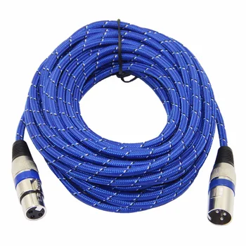 Bochara Nylon Pletená XLR Kábel mužmi a M/F 3Pin konektor Predlžovací Kábel Pre Mikrofón Zmiešavač 1 m 1,8 m 3 m 5m 10 m 15m 20 m
