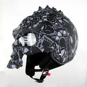 BODKA Lebky Motocyklové prilby Retro polovicu tváre prilby na Motorke Capacete Moto Cascos Ulici na Koni