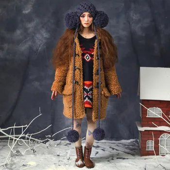 BomHCS Roztomilý Dievča Zime Teplé Pletené Čiapočku Handmade Klobúk s Veľkým Poms Čiapky